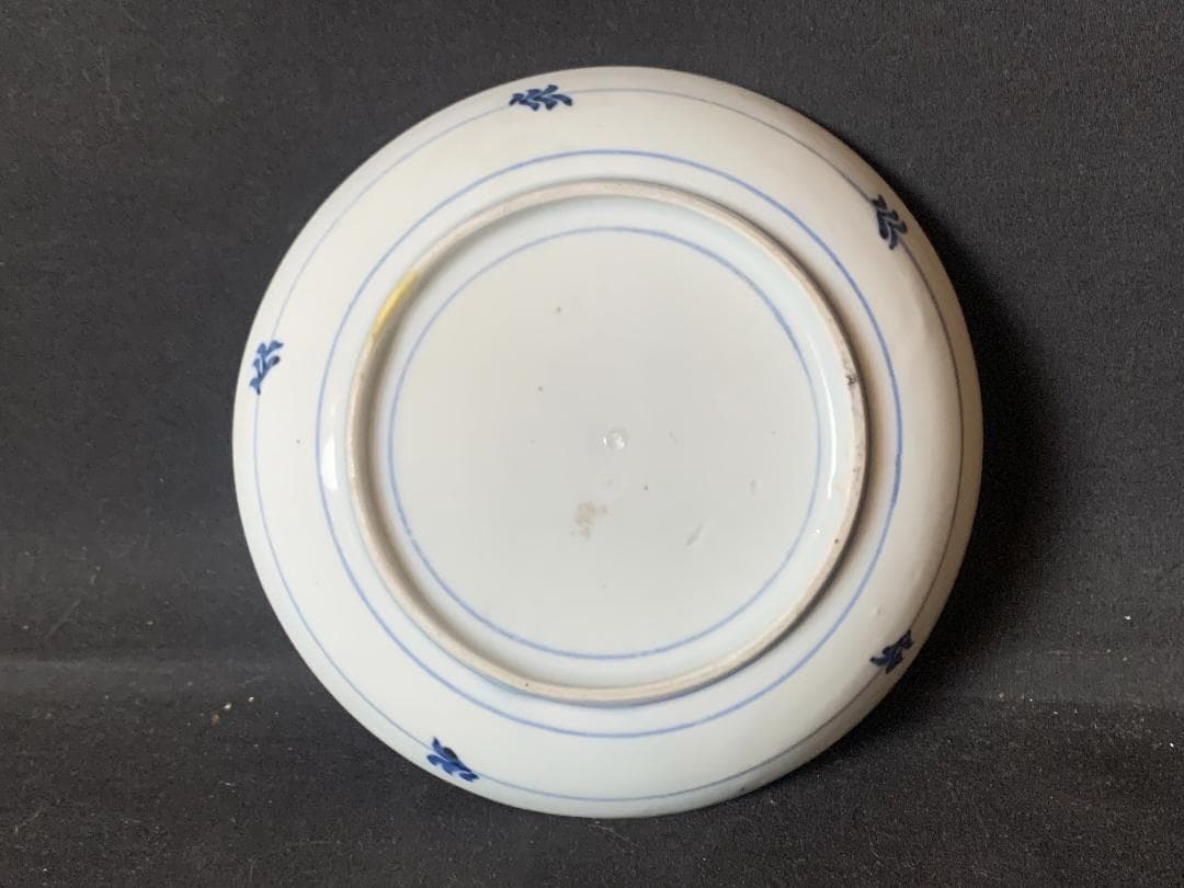 古伊万里 染付 梅図 中皿 江戸中期　藍九谷藍柿右衛門 874