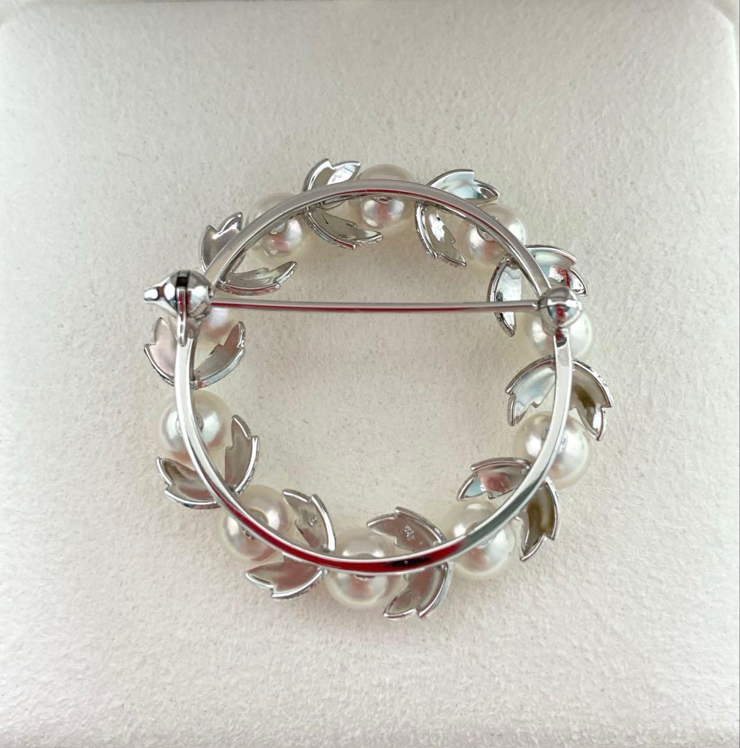 極美品】ミキモト パール ベビーパール ブローチ リース サークル 現行