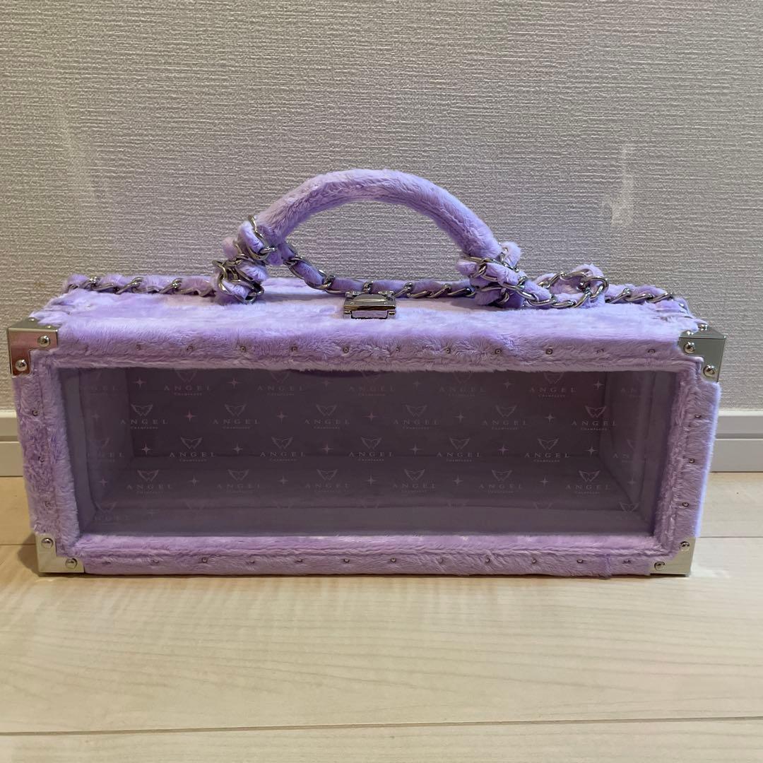 エンジェル シャンパン ハロウィン 紫 パープル ファー 空き箱 ケース