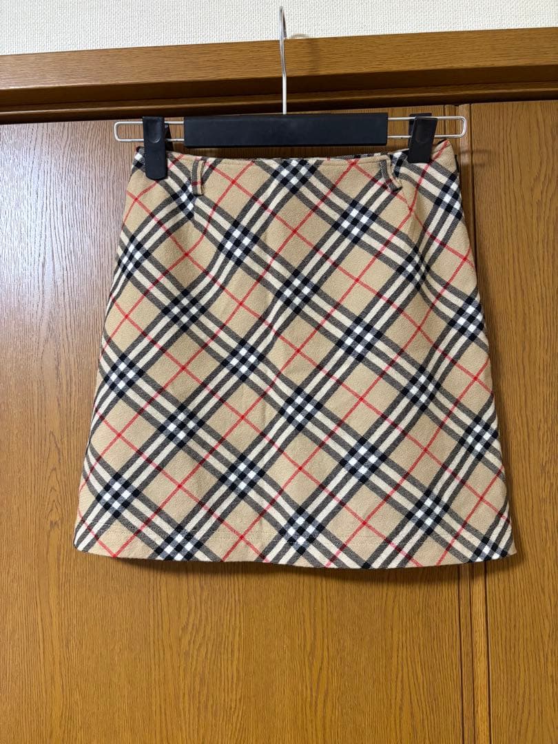 Burberry blue label ノヴァチェック柄　ウール100%