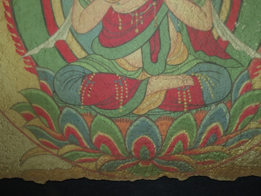 骨董市 掘り出し品中国唐時代 敦煌莫高窟壁画 彩絵 Z0985B18-5