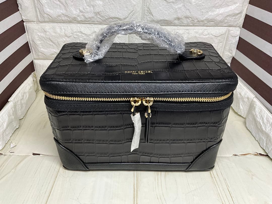 セール　ヘンリベンデル　黒 クロコダイル風 トレインバック　未使用品
