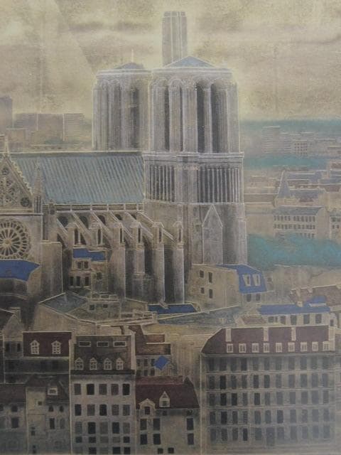 岩波昭彦、【大聖堂】、希少な額装用画集より、新品額装付