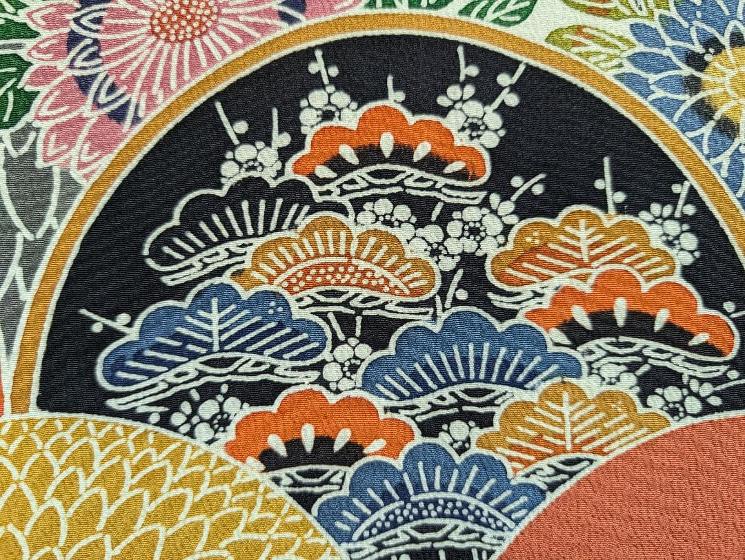 ☆専用♢再お値下げしました！振袖+袋帯セット 京紅型 大輪万寿