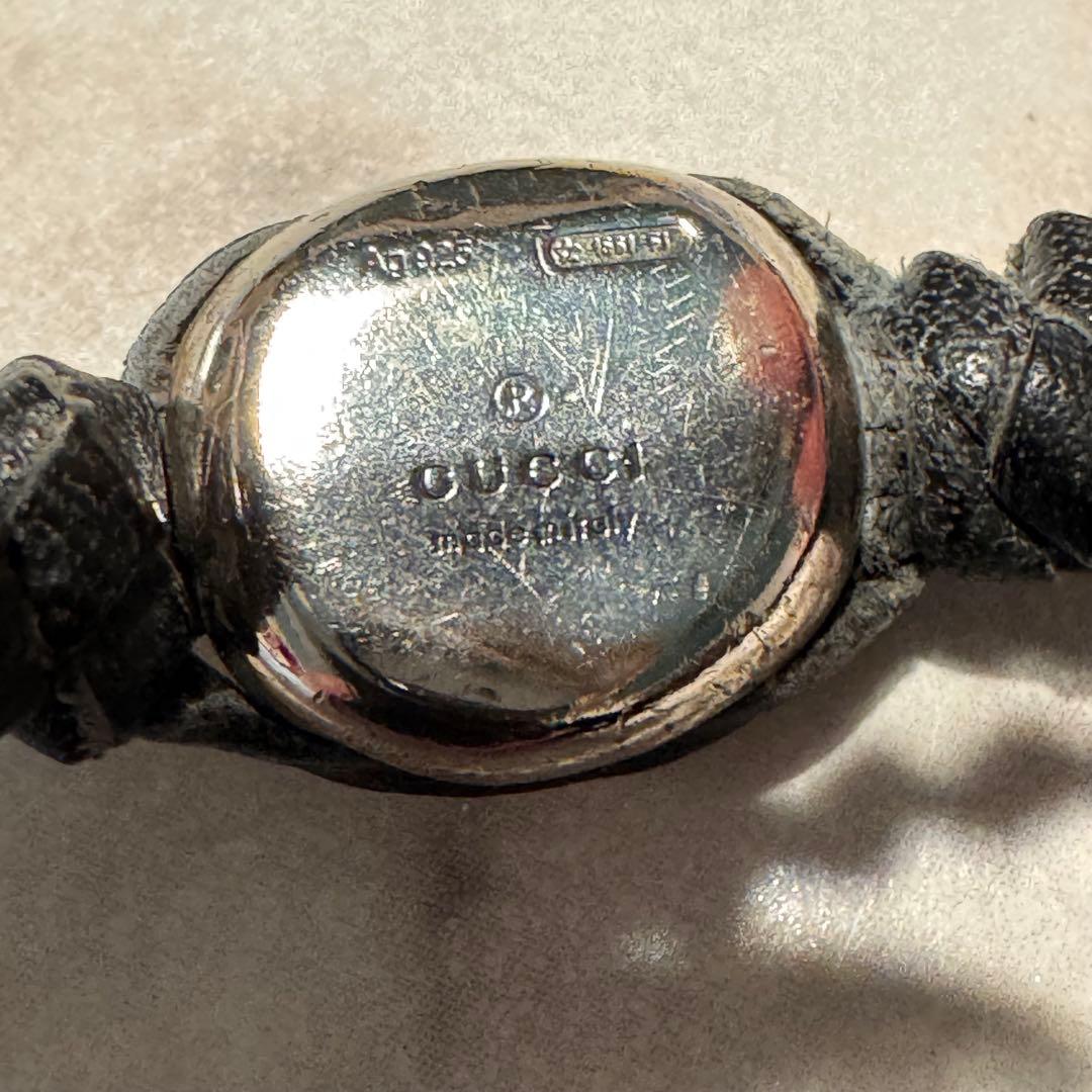 GUCCI グッチ クレスト エンブレム 編み込み レザー ブレスレット 925