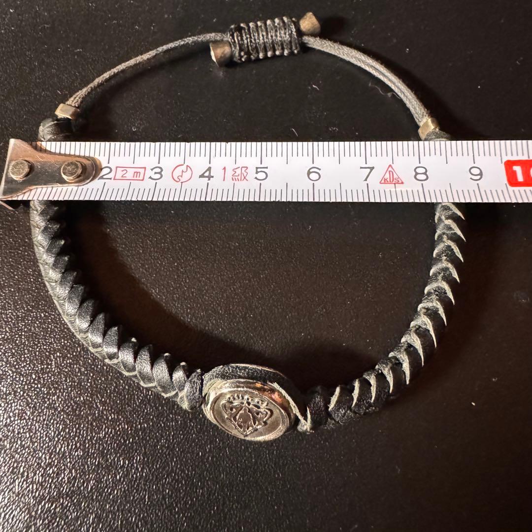 GUCCI グッチ クレスト エンブレム 編み込み レザー ブレスレット 925