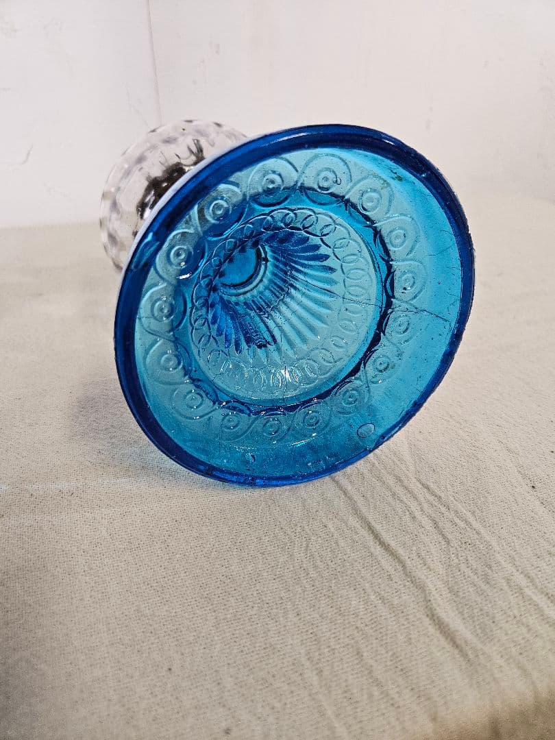 日本のアンティーク ガラス製 オイルランプ アルコール ランタン