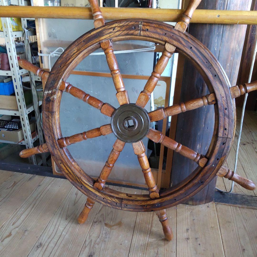 木製 舵輪 8本ハンドル 木製 舵輪 8本ハンドル 約90cm 木製 舵輪 8本