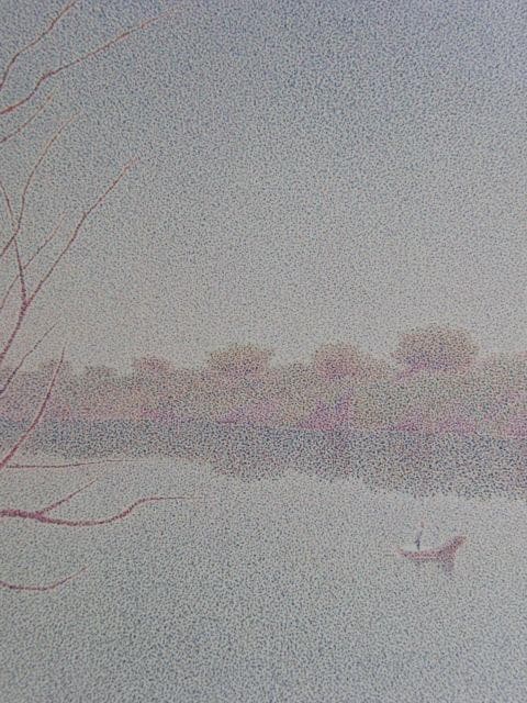 山田嘉彦、【浅春】、希少な額装用画集より、新品額装付、状態良好