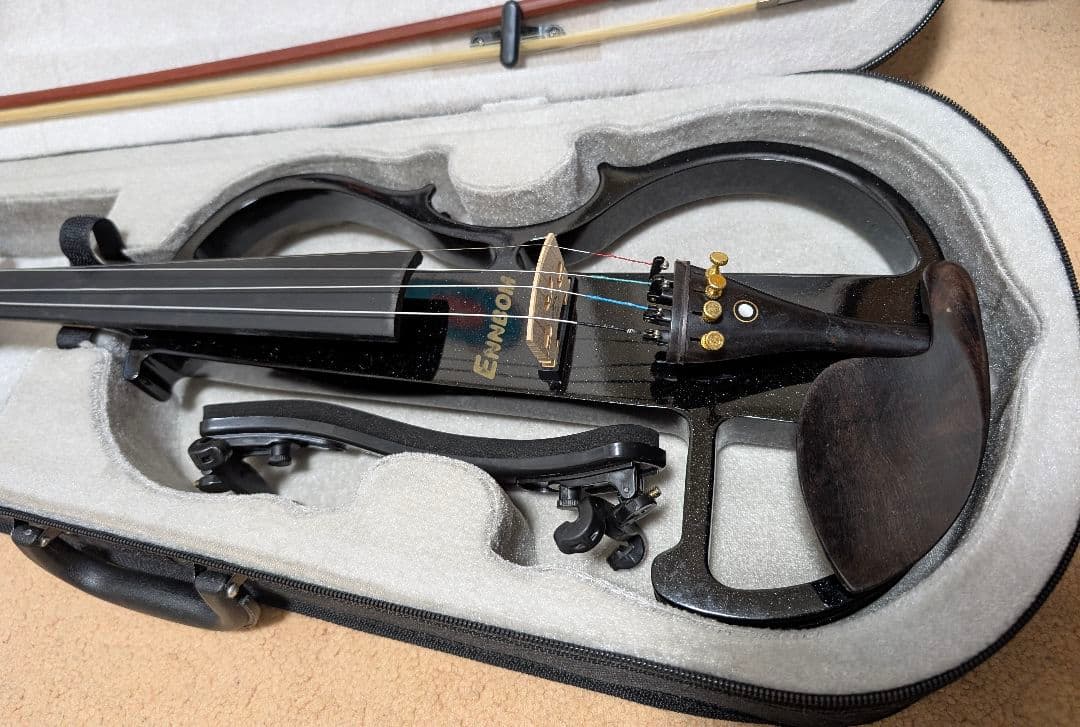 【バイオリン一式】Ennbom エレキバイオリン 4弦 黒 一式