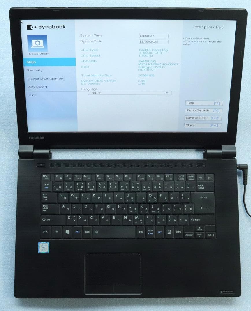Windowsノート本体 TOSHIBA dynabook B65/DN Core i7 8550U 良品 ノートパソコン 15.6型 dynabook B65/M Core i7 8550U m