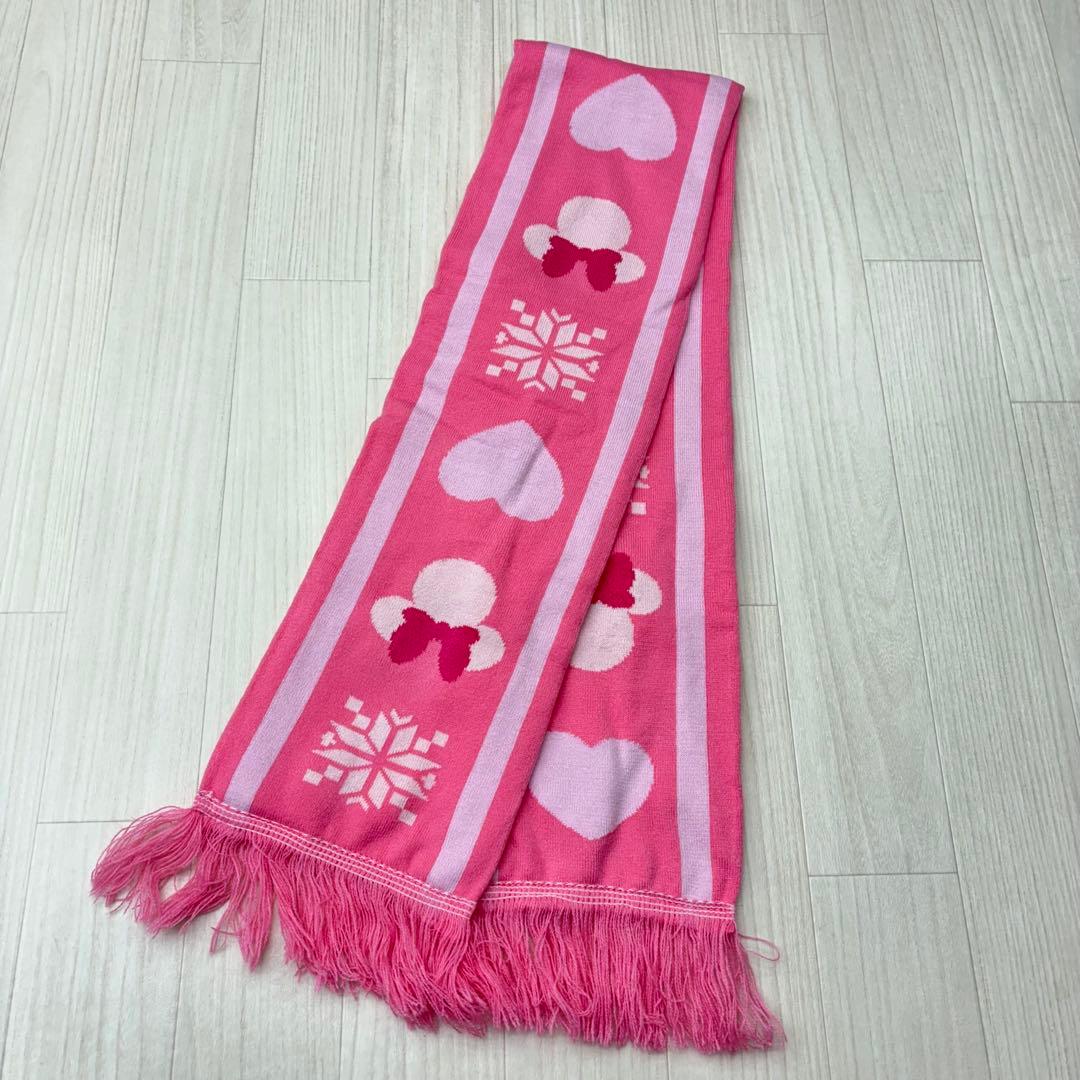 Disney ディズニー ミニー マフラー ピンク - メルカリ