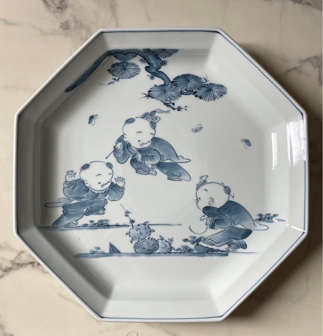 平戸松山大皿 三川内焼 献上唐子御皿 平戸松山 | 伝統工芸品(磁器