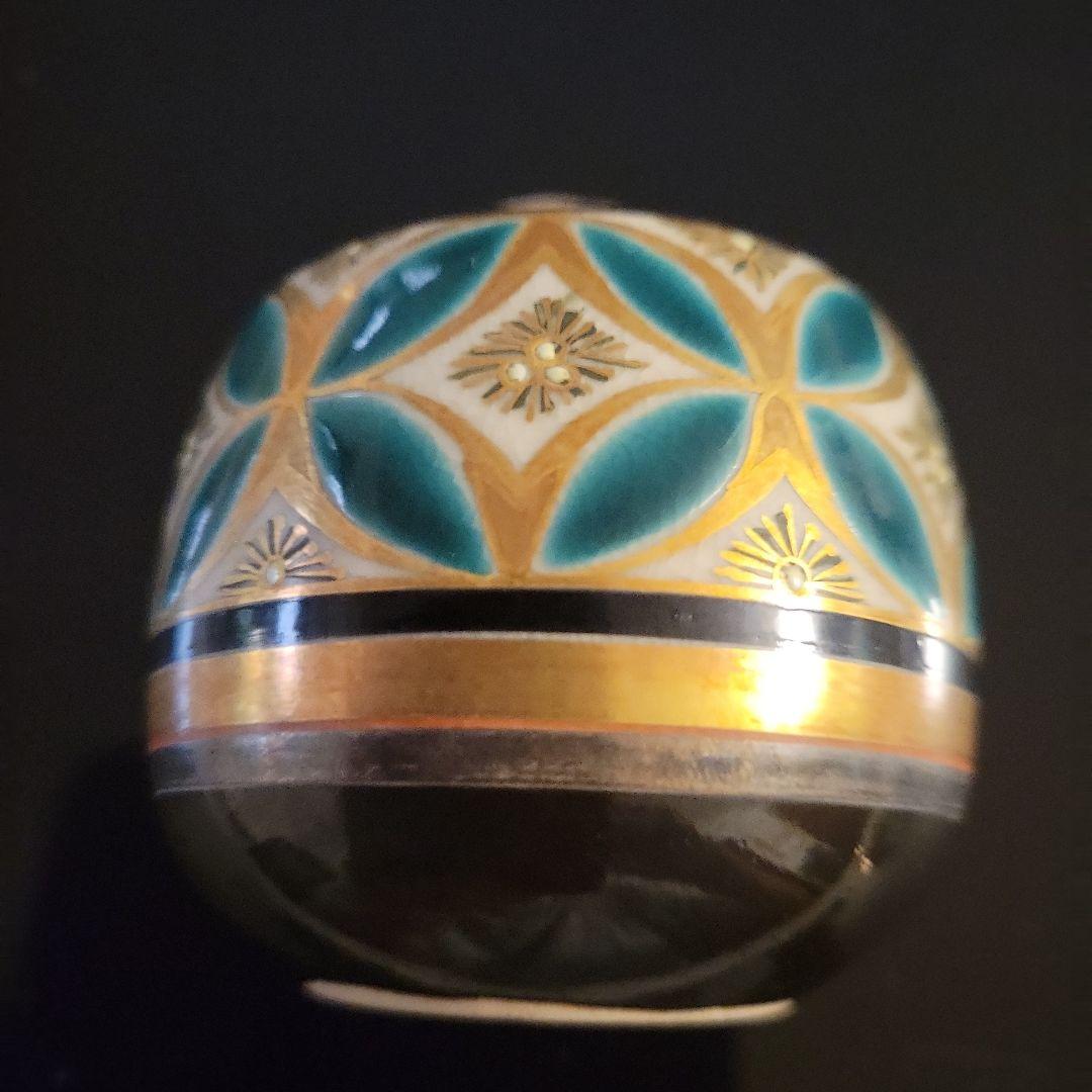 宮川香雲茶道具セット 3組松葉柄茶碗振り出し茶巾筒