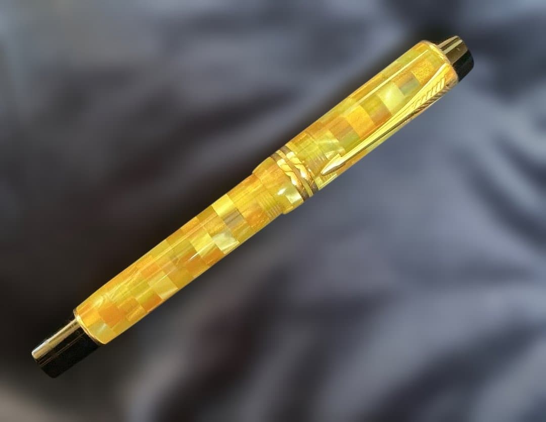 PARKER パーカー万年筆デュオフォールドチェック Citrine イエロー