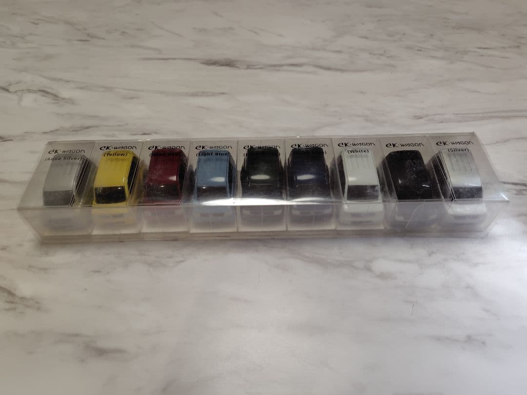9台セット　ミニカー　三菱　ekワゴン　プルバック　カラーサンプルミニカー