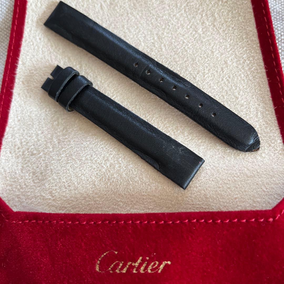 Cartierカルティエ 時計ベルト タンクアメリカンSM 用 黒 ヌバック楽天