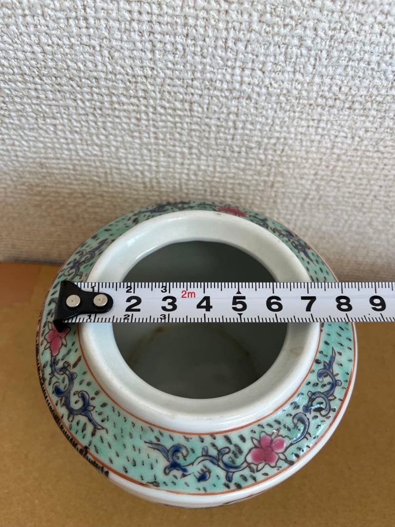 中国美術 粉引 色絵 六角 筆筒 童子圖 茶盞 大清同治年製