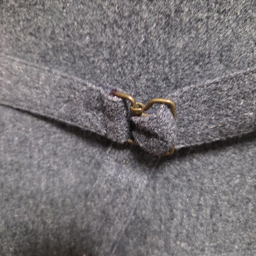 日本製 ベンデイビス ウールリネンベスト M グレー 牛革レザー切替