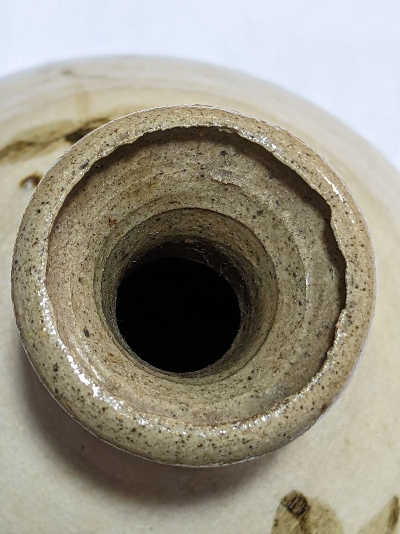 ♦朝鮮 韓国陶磁 鉄絵 秋草文 刷毛目 酒器 徳利 コレクション 骨董品