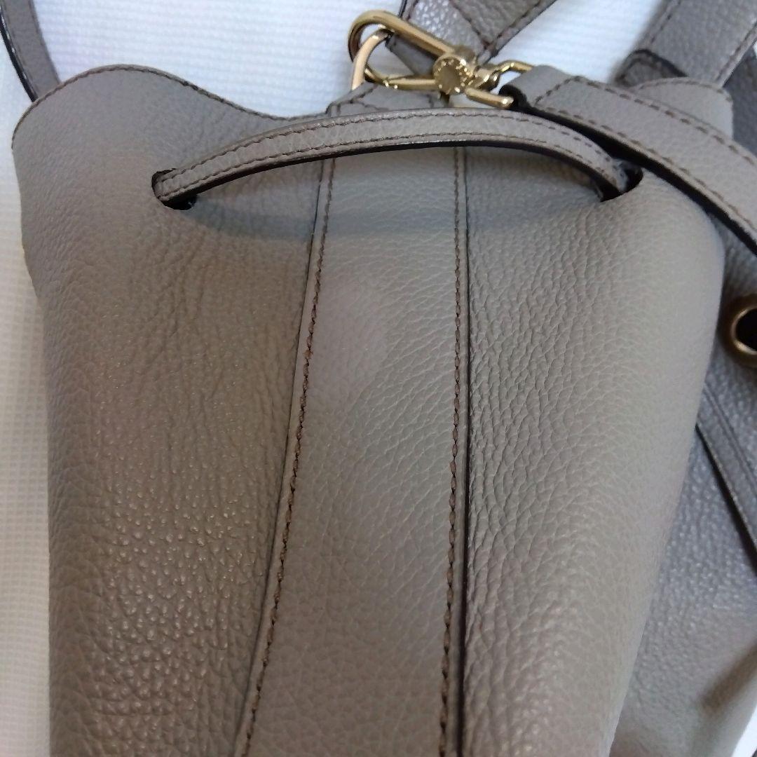 【極美品】FURLA コスタンザ 巾着 ショルダーバッグ グレージュ2WAY