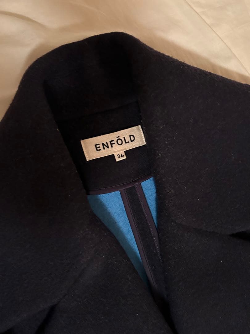 ENFÖLD ネイビー ロングコート 36 ENFOLD ネイビー ロングコート 36