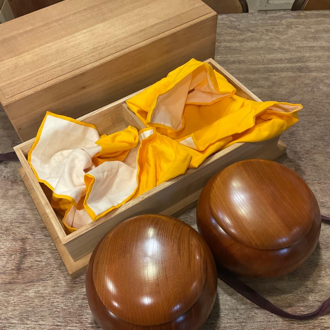 32800美品！高級 碁石 蛤 那智黒 36号、特大 碁笥、桐 碁笥箱