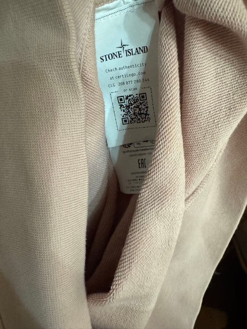 Stone  ピンク フード付きパーカー