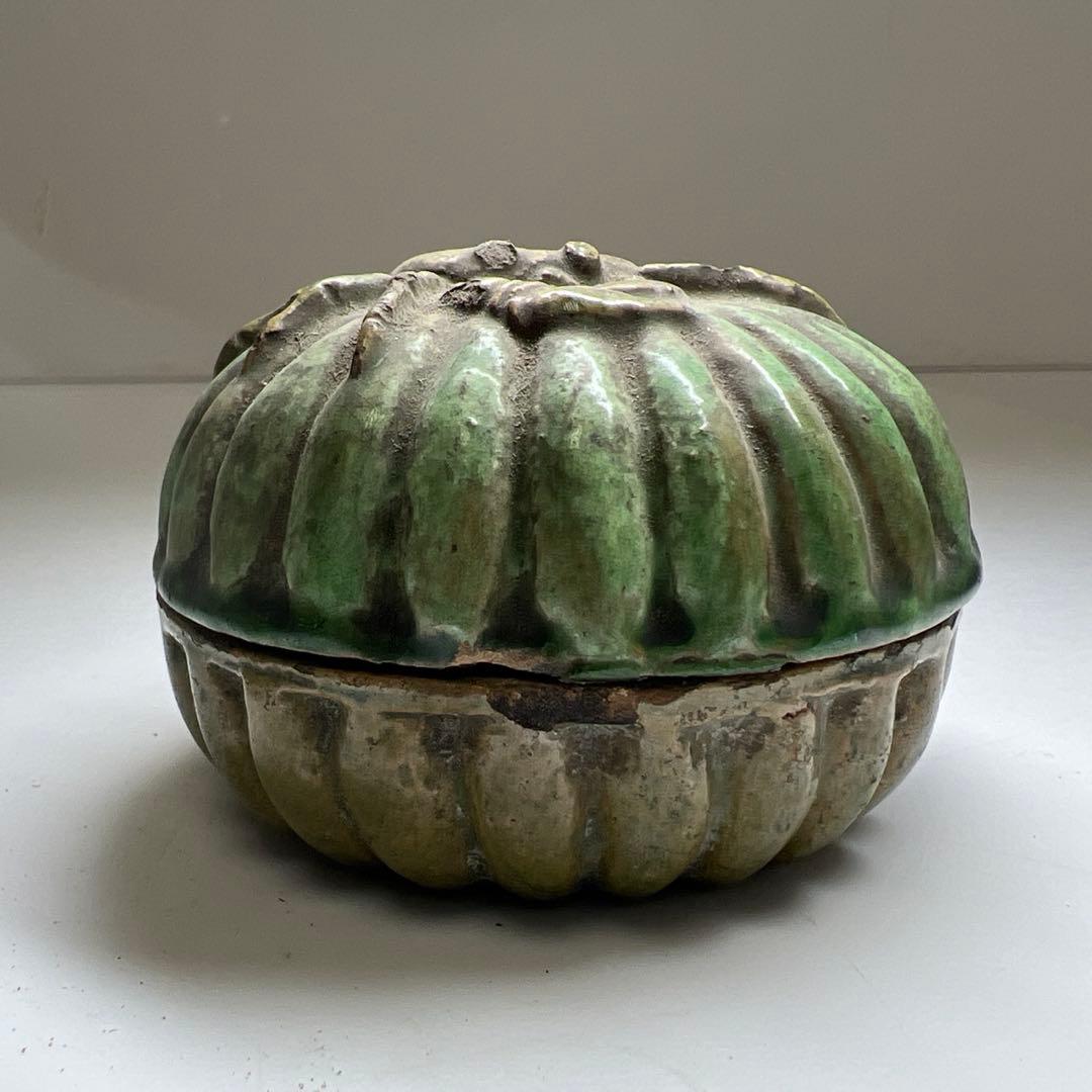 江戸期　源内焼　カニ香合　幅約7㎝　東Y7-0507⭐︎2F