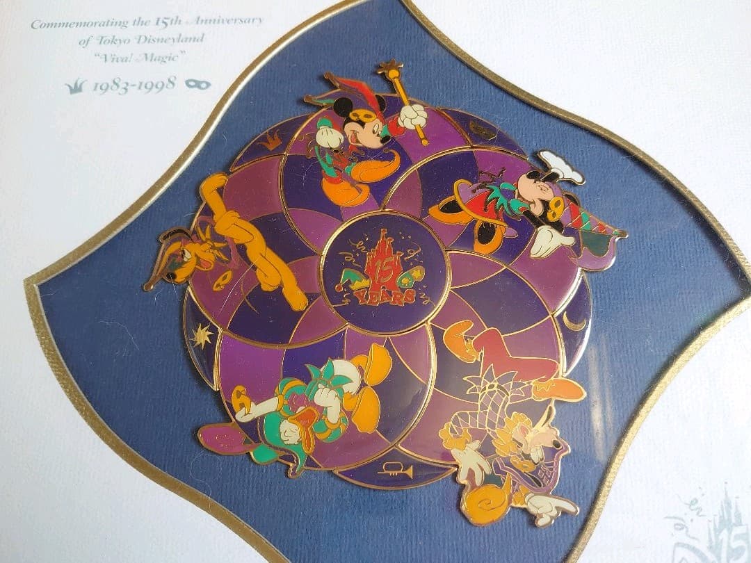 ディズニーランド 15周年 額入り ピンバッジ