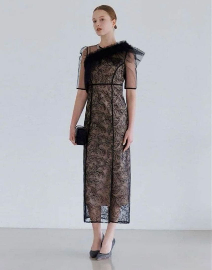 【Leja】3WAYフラワーチュールアシンメトリー オケージョンドレス