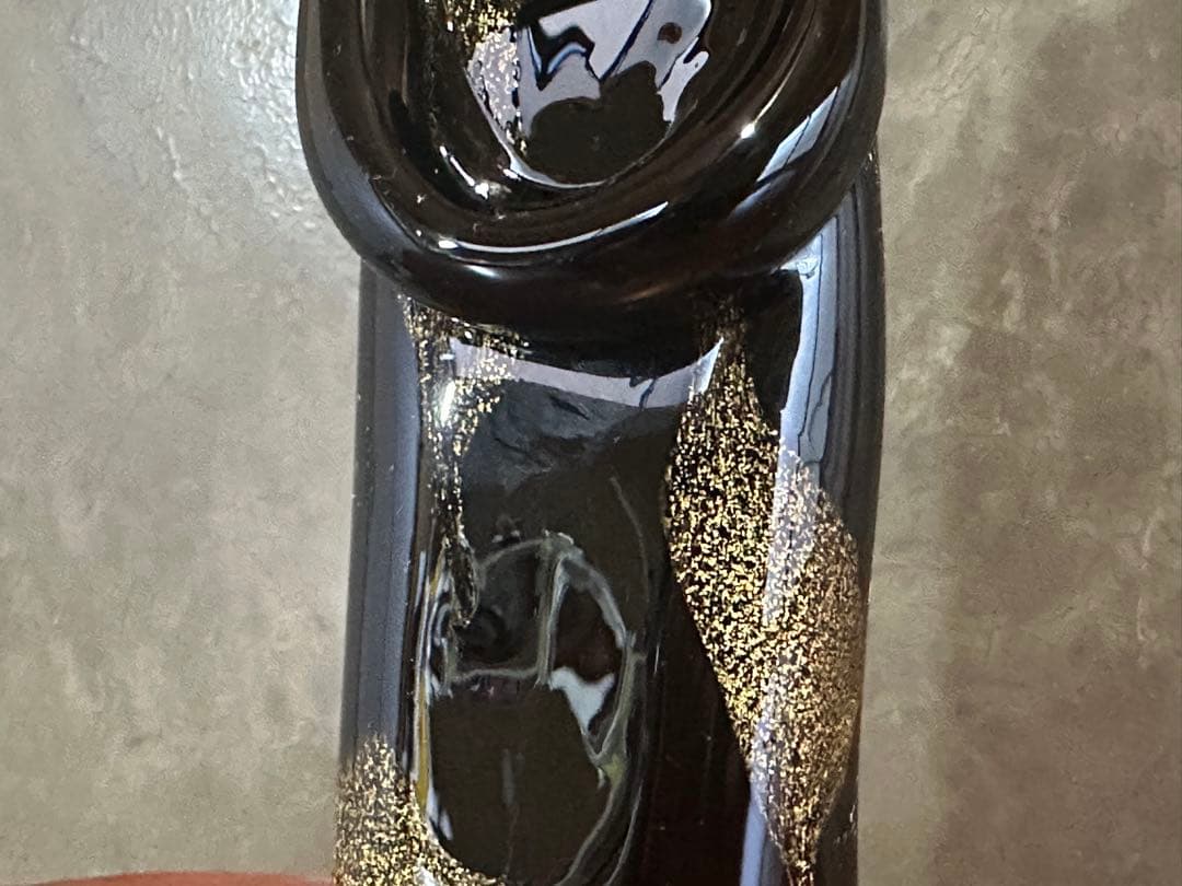 Seguso Murano」黒いガラス製 置物