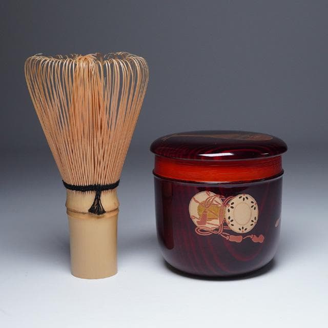 佐藤松斎 楽器蒔絵珠光棗 共箱 茶道具 茶器 輪島塗蒔絵師