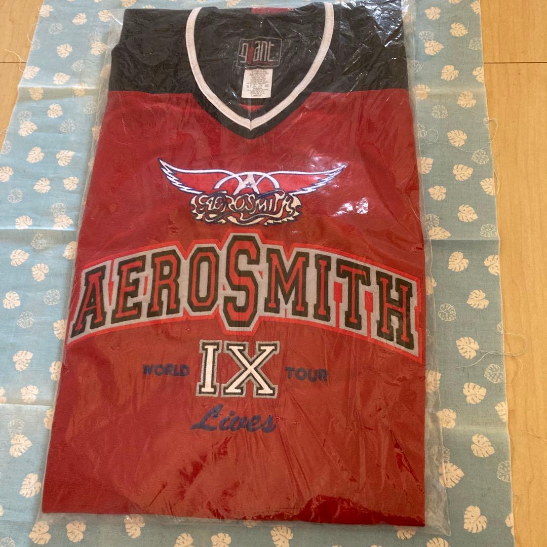 エアロスミス　ホッケージャージ 良好 エアロスミス 90s giant製 ホッケー シャツ ジャージ ナイン