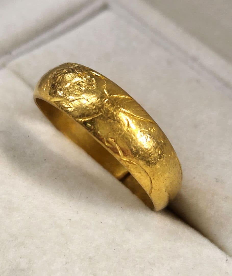 ♡リサズクラブ♡専用　純金 k24 梅鶴松 甲丸リング 5.35g