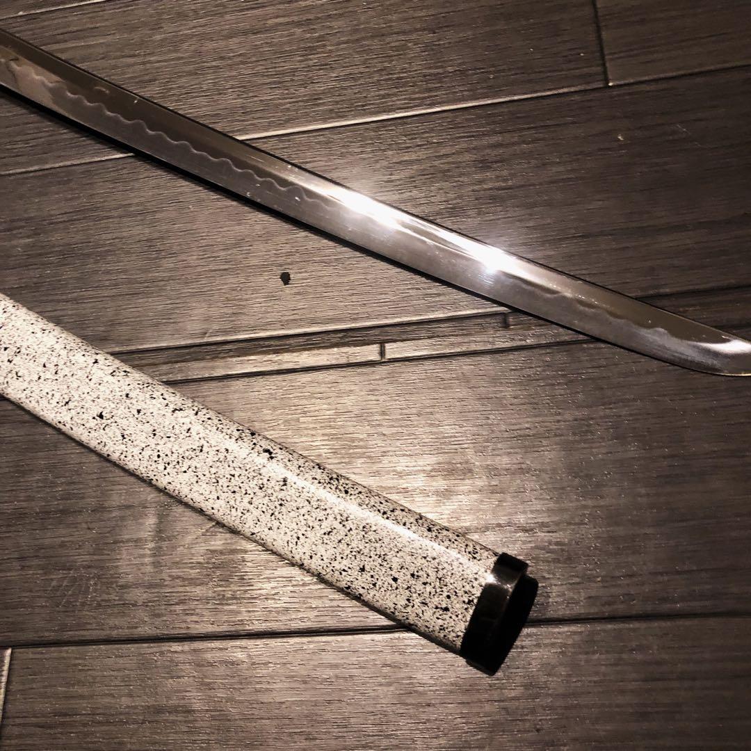 高級模造刀　白拵え　灰鞘　居合刀　太刀　本格模造刀