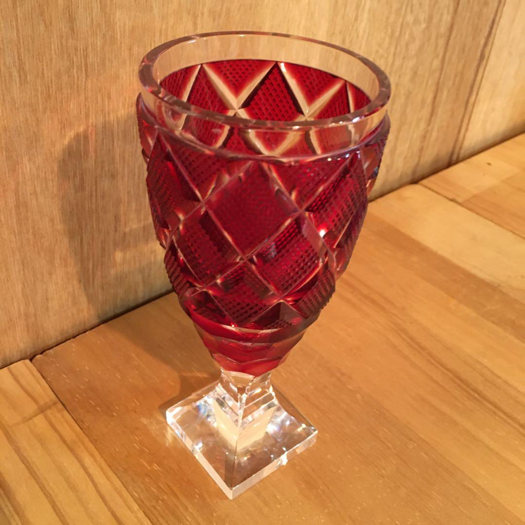 島津 薩摩切子 島津切子 脚付杯 SHIMAZU