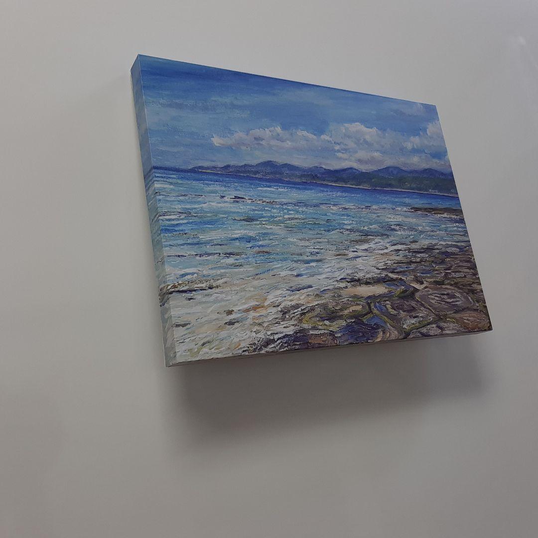 絵画　久米島　畳石