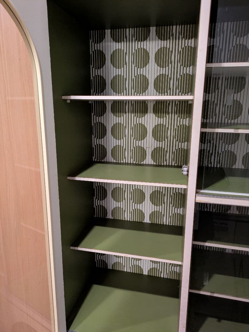 英国直輸入】アンティーク ホワイト木製シェルフ