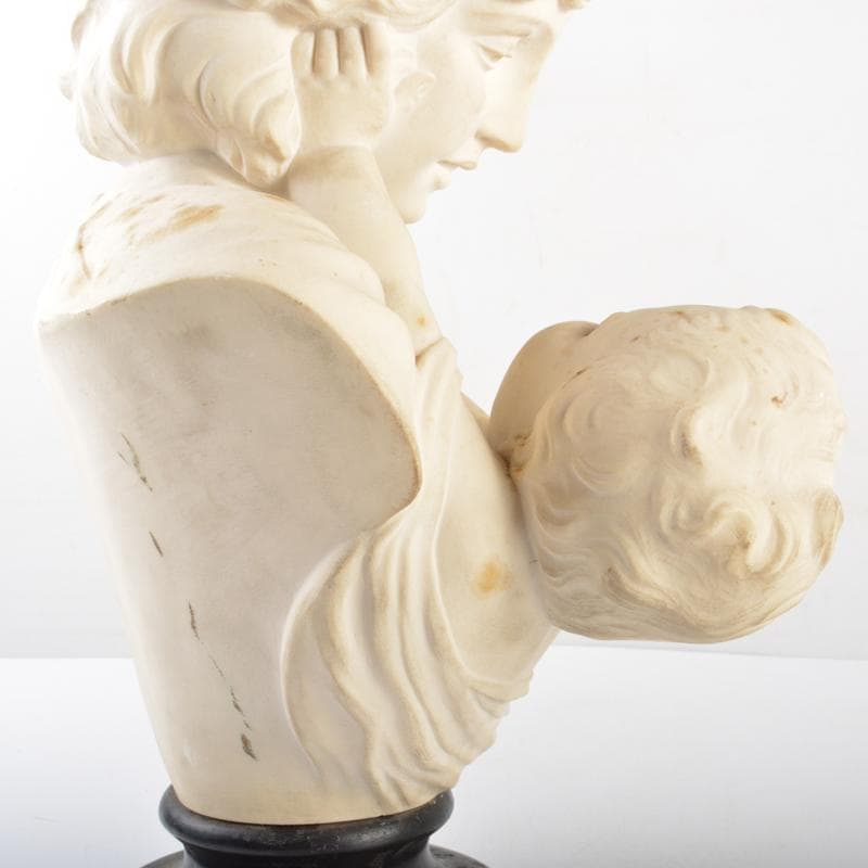 西洋美術 大理石彫刻 母子像 胸像 置物 C 4939A