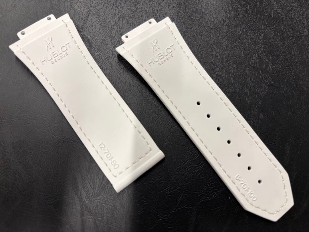 新品HUBLOT 純正ラバーベルト 白　6-701-100 12-701-80