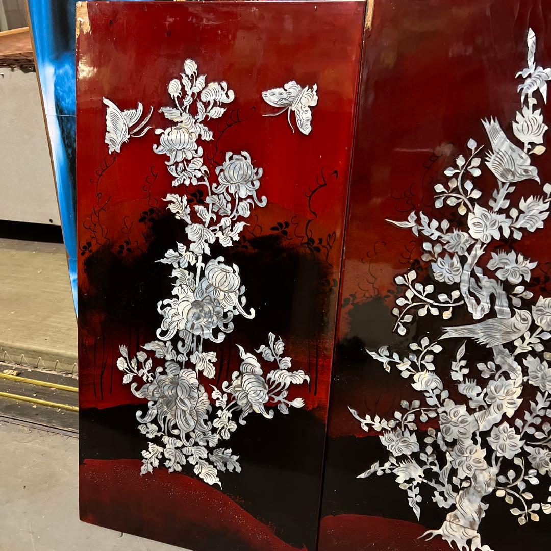 螺鈿　螺鈿細工　漆工　壁飾り 古美術品 漆芸