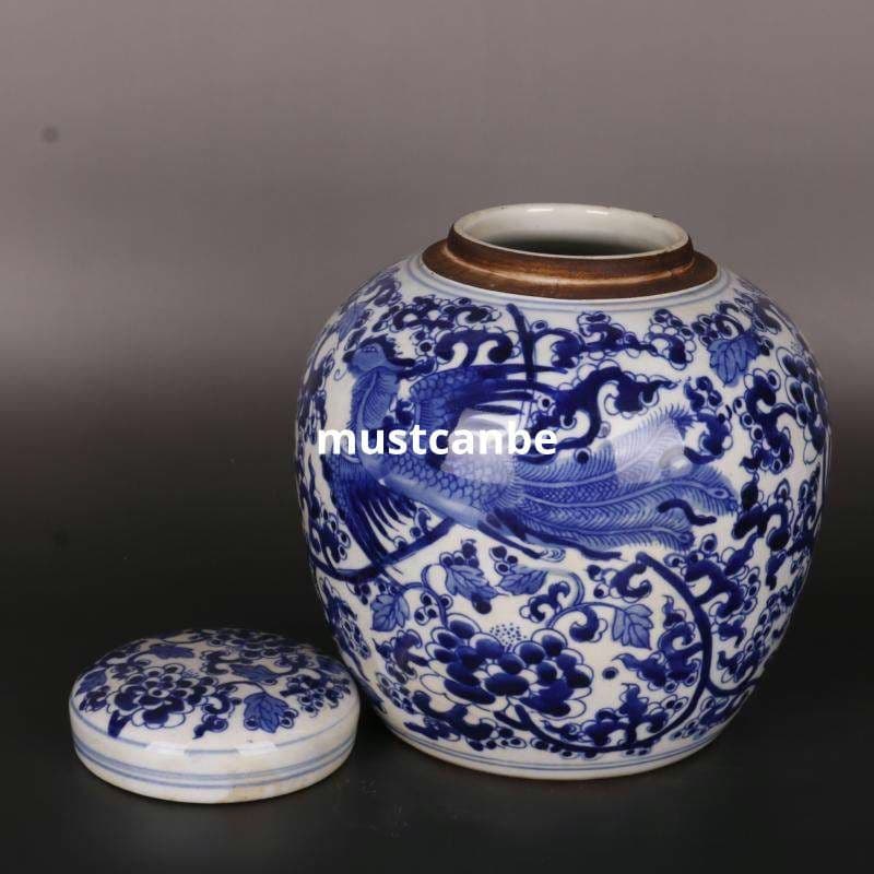 青花纏枝麒麟紋茶壺 景徳鎮 陶磁器 装飾品 現代工芸品 美術品 置物
