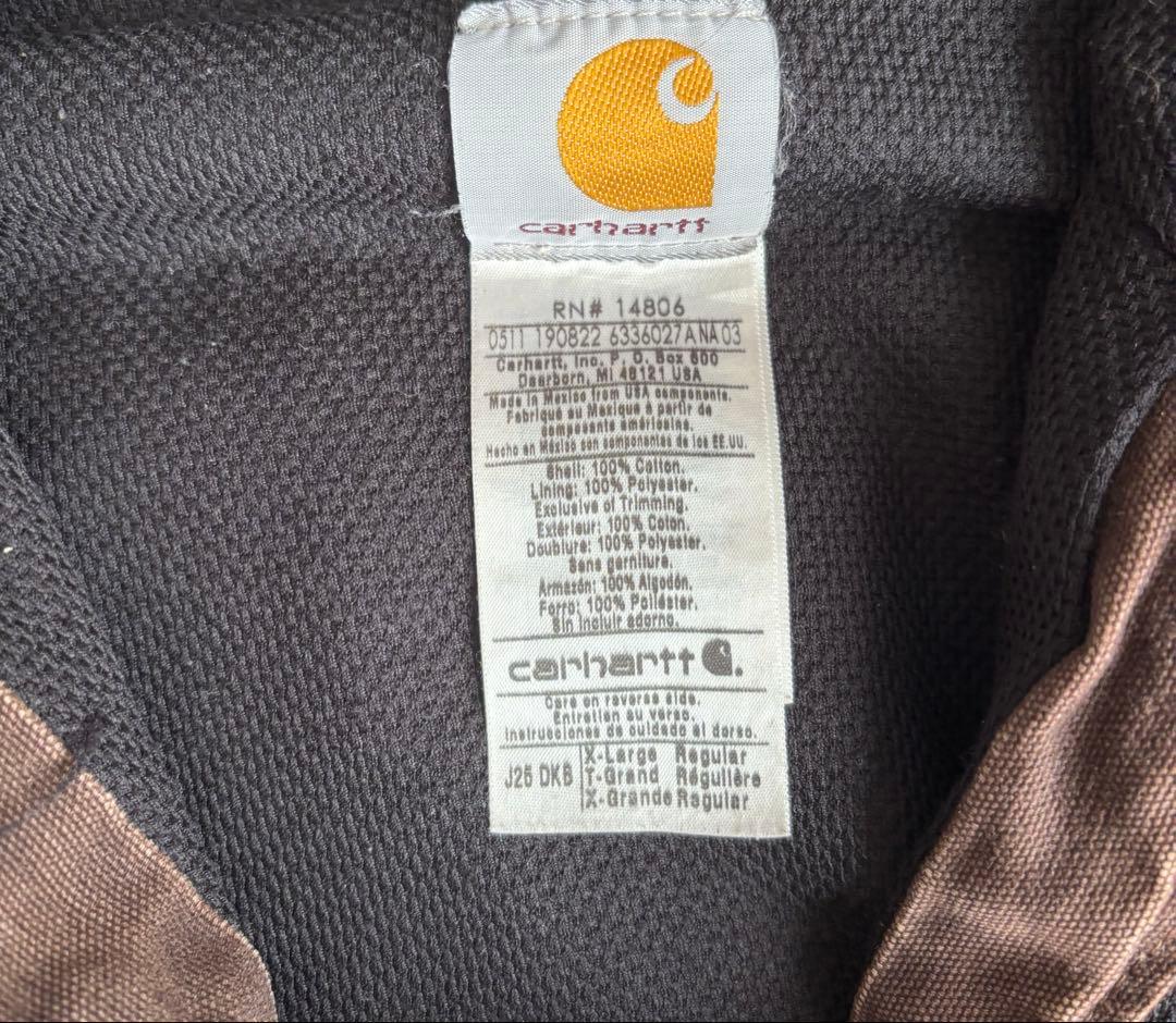 Carhartt アクティブジャケット　J25 DKB サーマル　ブラウン　XL