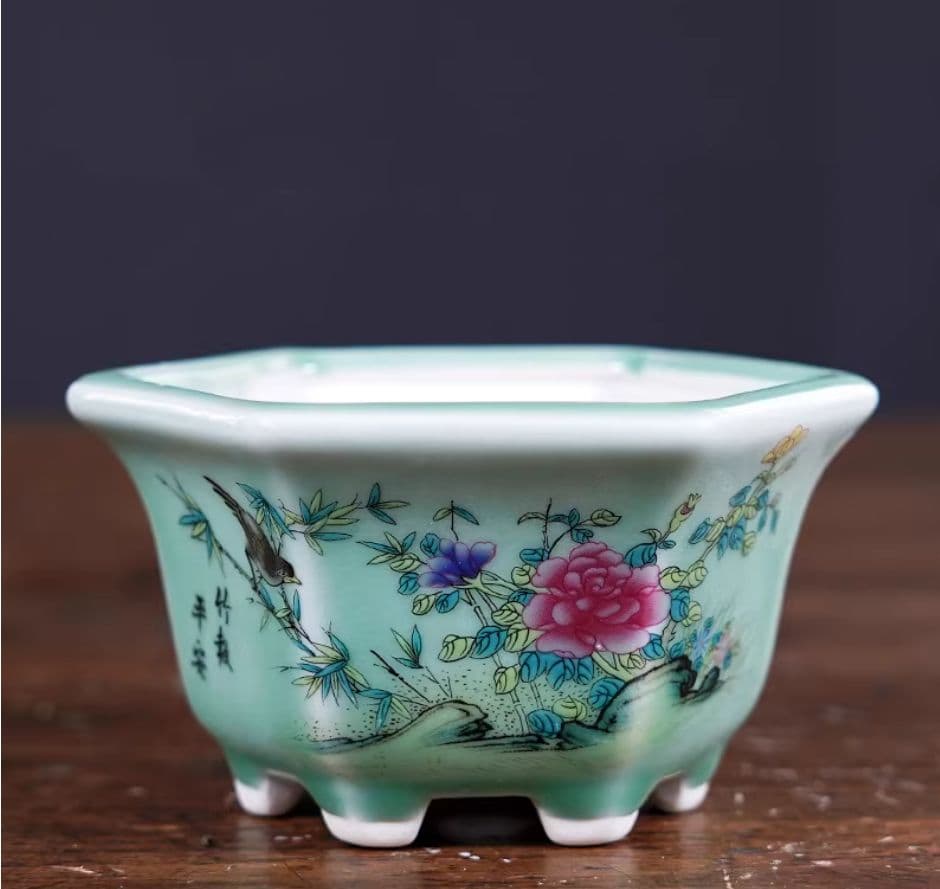 盆栽鉢 青磁鉢 山野草鉢 多肉植物 植木鉢 小品大品盆栽鉢 陶器鉢置物