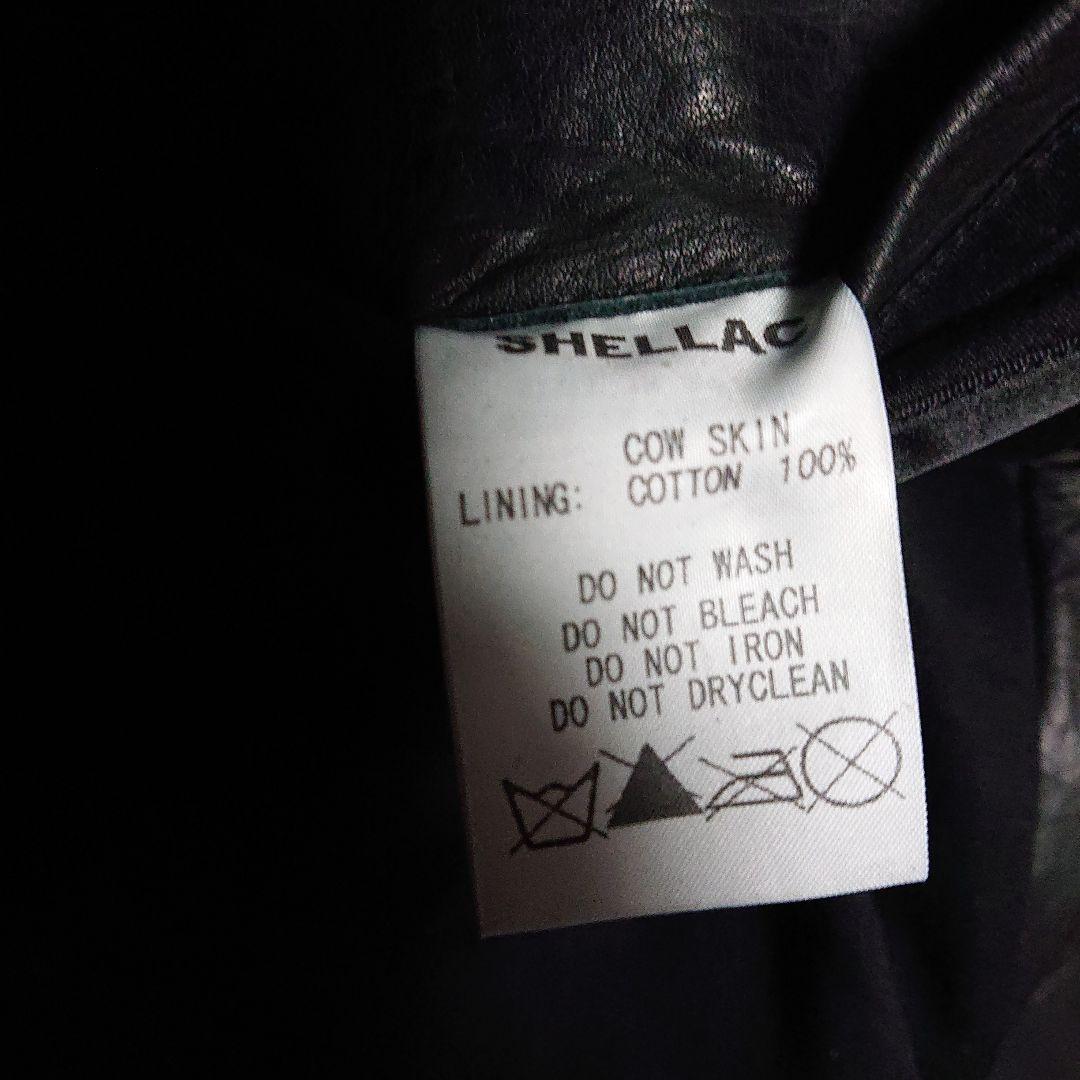 SHELLAC カウレザーライダースジャケット ラビットファー特別仕様【超