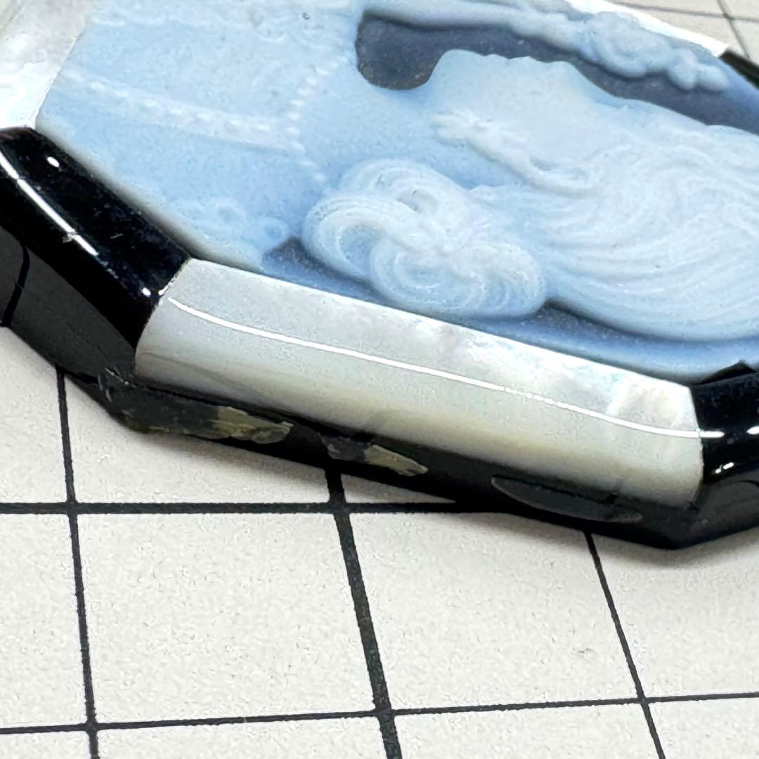 ストーンカメオ　ハンドメイド　刻印あり　オニキス　Mipeu