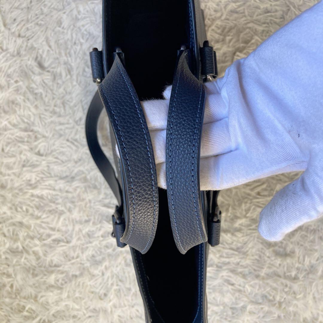 未使用級 coach ビジネス トート ダークネイビー ダブルハンドル