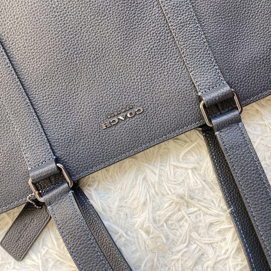 未使用級 coach ビジネス トート ダークネイビー ダブルハンドル
