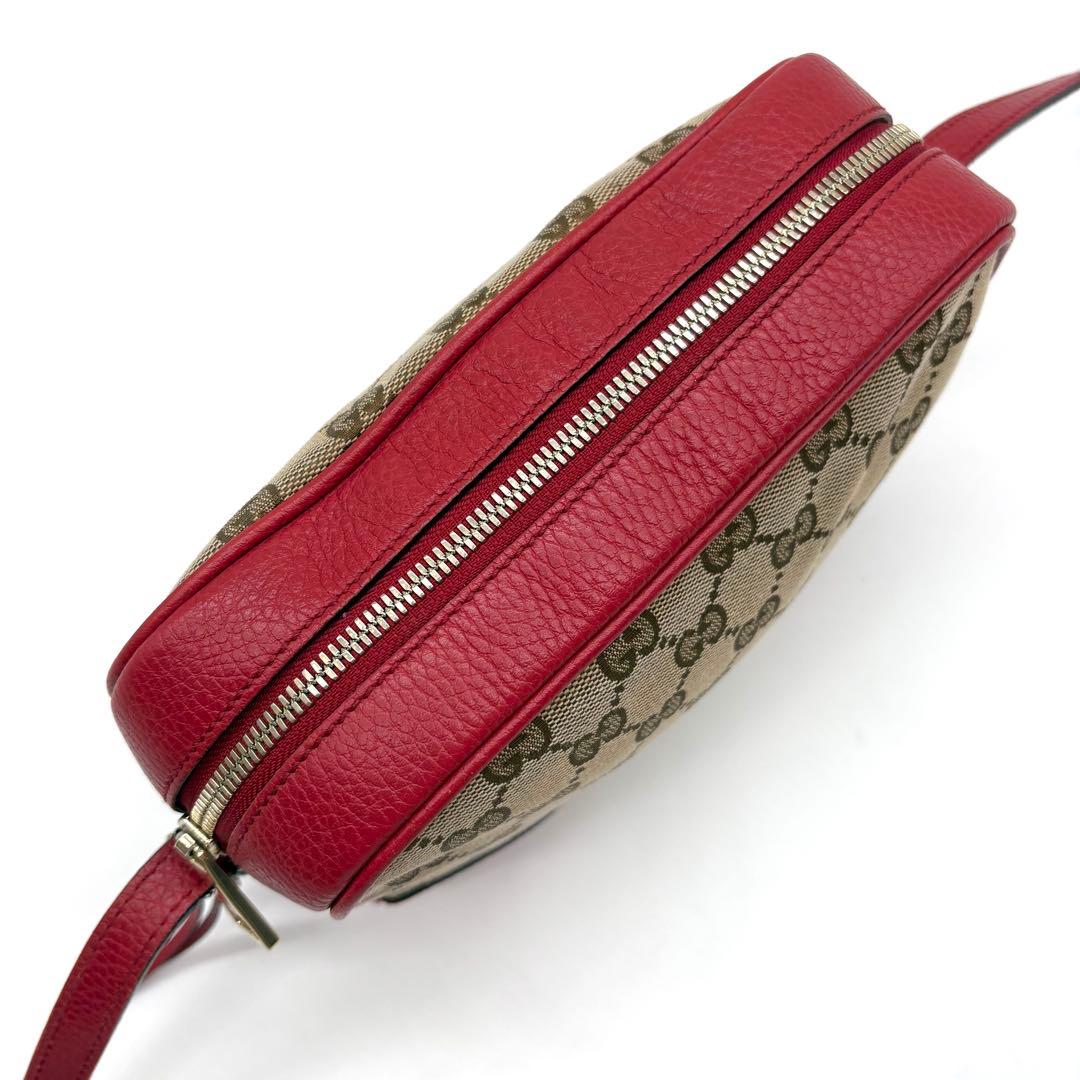 【極美品】GUCCI カメラ ショルダーバッグ チャーム GGキャンバス レザー